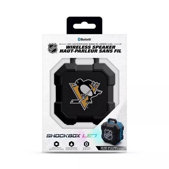 NHL Pittsburgh Penguins Speaker Wireless Bluetooth Shockbox LED Light Portable - Picture 3 of 3